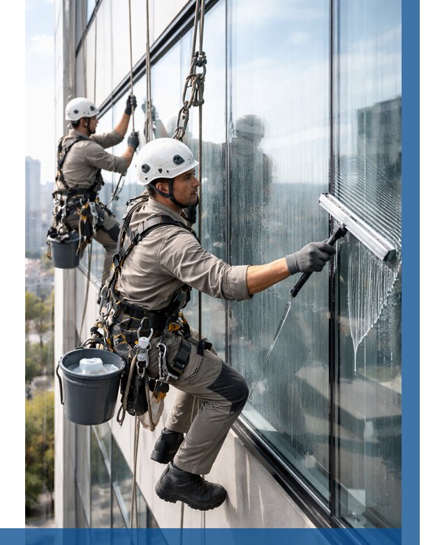 Мойка окон альпинистами в Щекине от 4631 р. | ВЫСОТНИК-Екн
