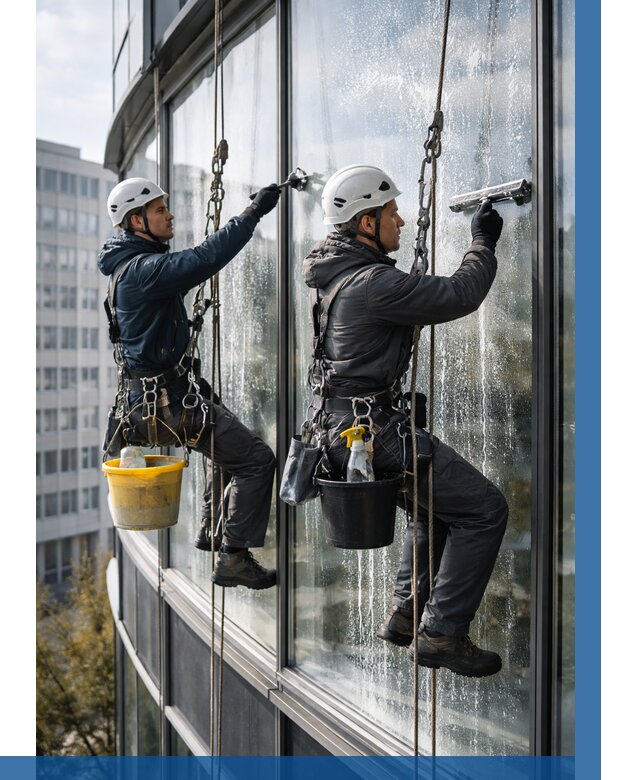 Мойка панорамных окон в Щекине от 360 р. заказать у ВЫСОТНИК-Екн