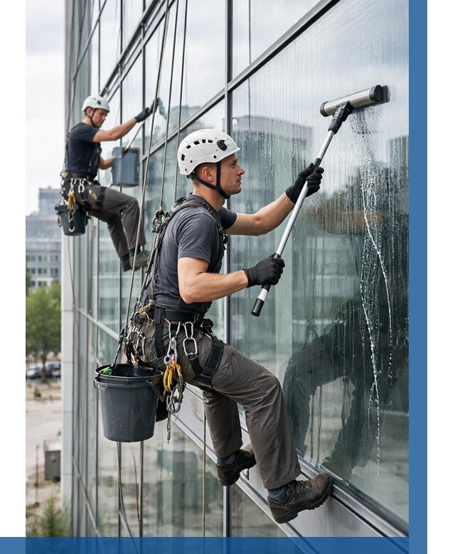 Мойка витражей альпинистами в Щекине от 720 р. под ключ|ВЫСОТНИК-Екн