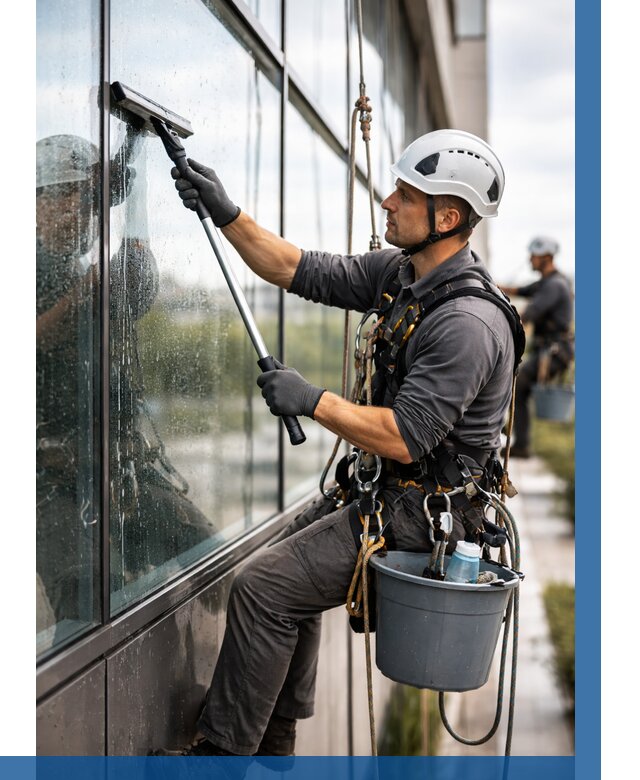 Мойка стеклянных фасадов в Щекине от 206 р. | ВЫСОТНИК-Екн