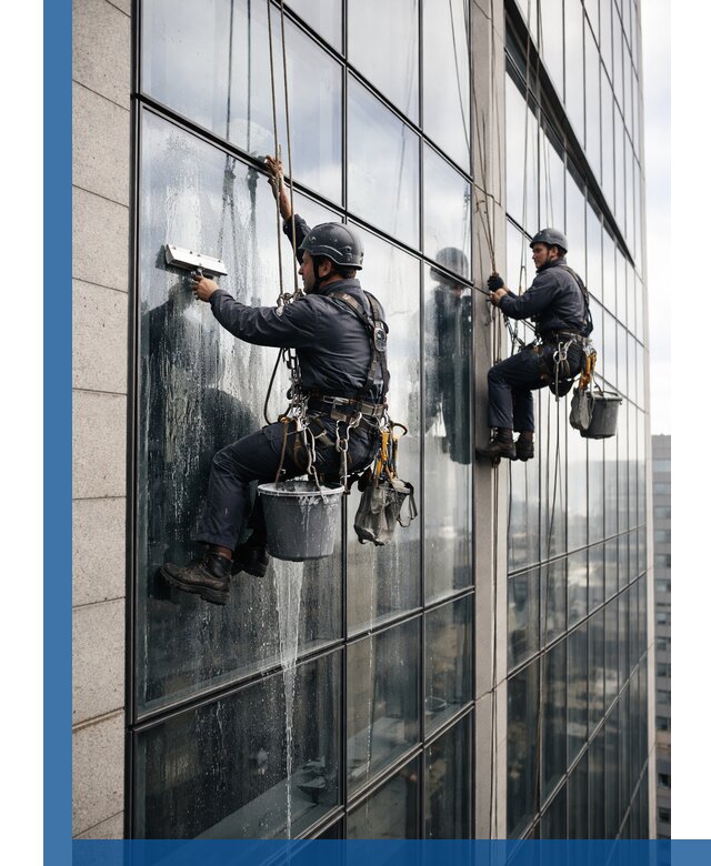 Профессиональная мойка стеклянных фасадов зданий в Щекине