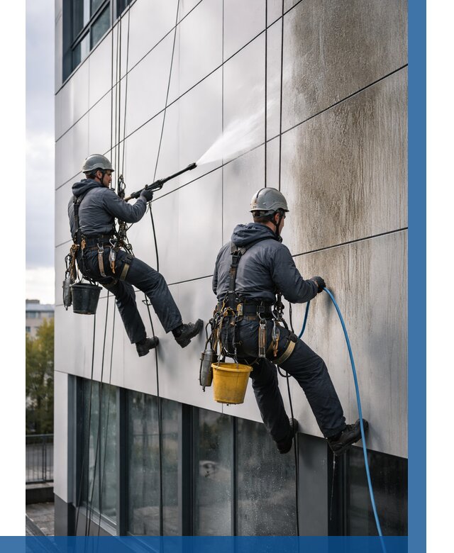 Мойка фасада из композита в Щекине по цене от 309 р. | ВЫСОТНИК-Екн