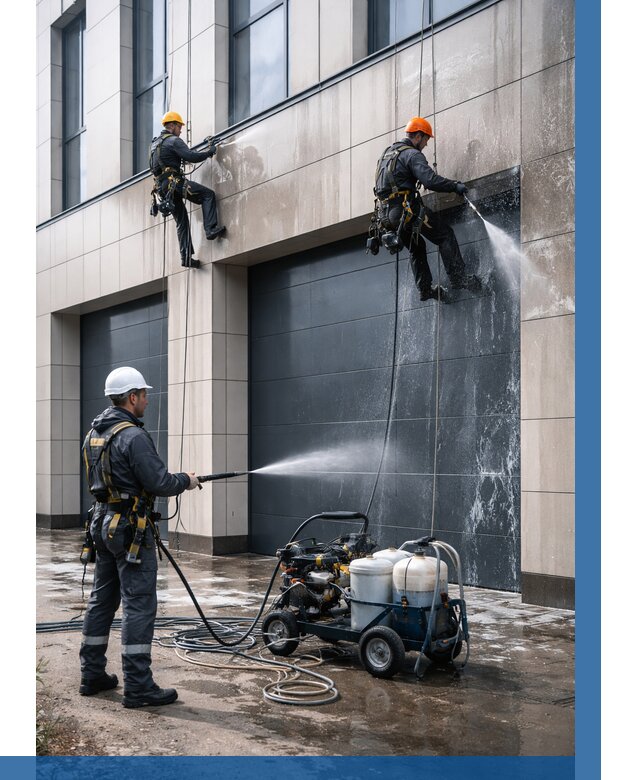 Послестроительная мойка фасада в Щекине от 309 р. | ВЫСОТНИК-Екн