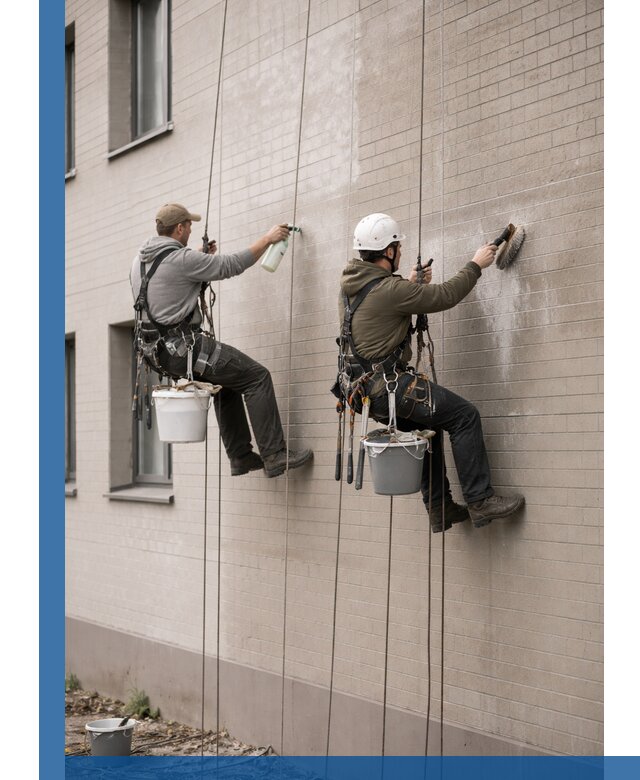 Удаление высолов с фасада зданий в Щекине без повреждений и следов