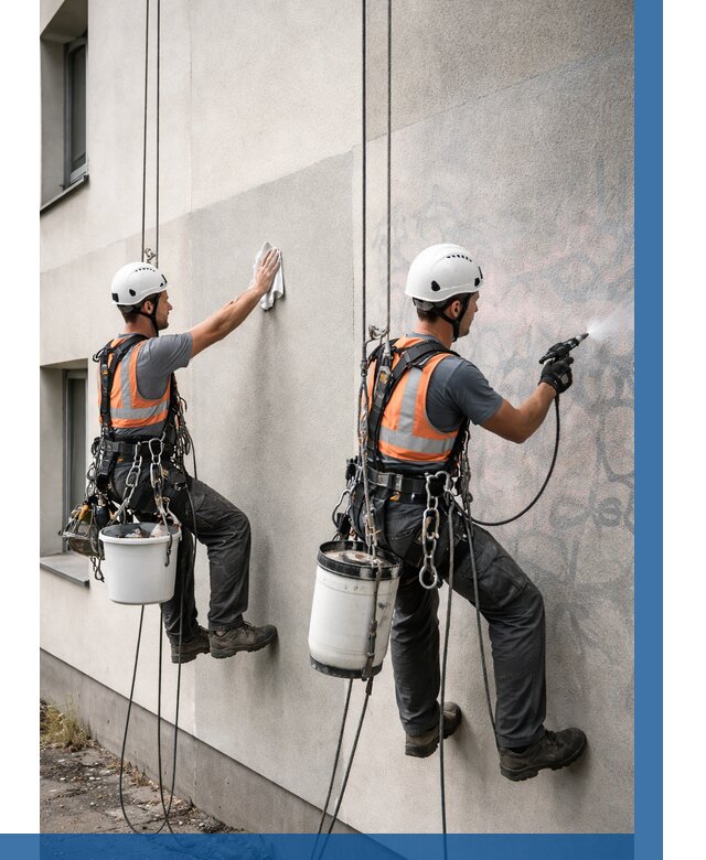 Антиграффити покрытие фасада в Щекине от 618 р. | ВЫСОТНИК-Екн