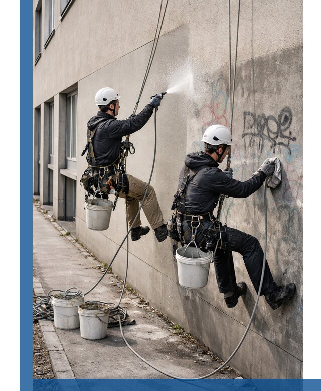 Антиграффити покрытие фасада с защитой от надписей в Щекине