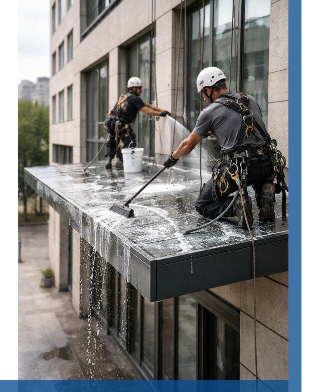 Мойка козырьков и навесов в Щекине от 3602 р. | ВЫСОТНИК-Екн