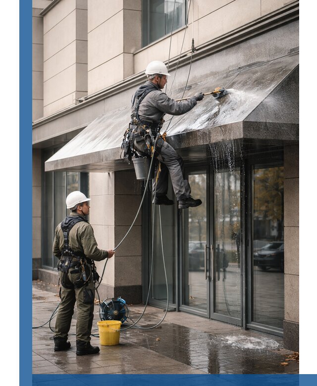 Профессиональная мойка козырьков и навесов в Щекине