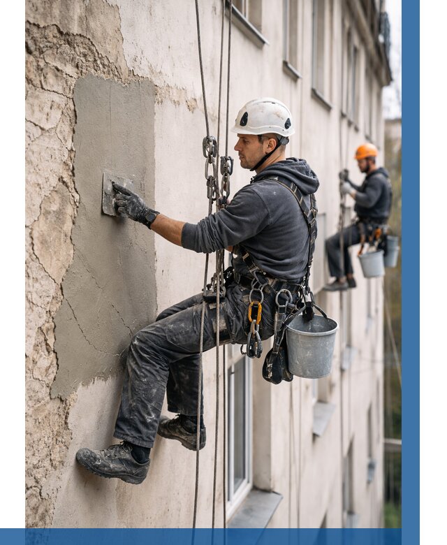 Восстановление штукатурки фасада в Щекине от 1235 р. | ВЫСОТНИК-Екн