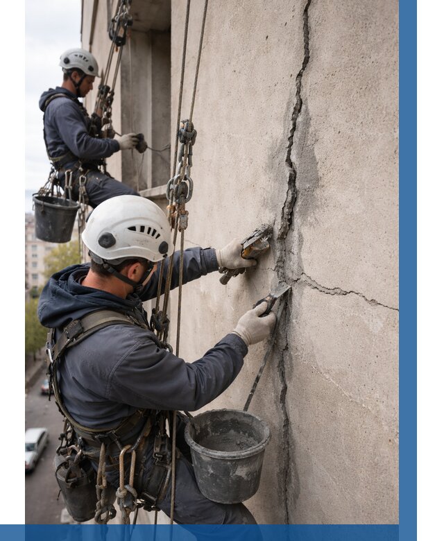 Заделка трещин на фасаде в Щекине от 926 р. | ВЫСОТНИК-Екн