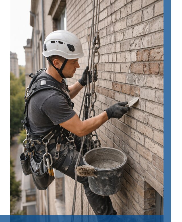 Ремонт кирпичной кладки фасада в Щекине от 1853 р. | ВЫСОТНИК-Екн