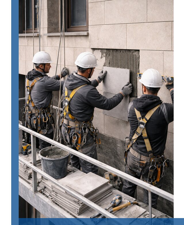 Ремонт облицовки фасада плиткой в Щекине с гарантией