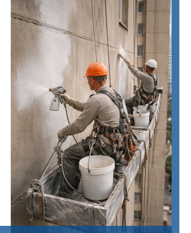 Грунтовка фасада на высоте в Щекине от 124 р. | ВЫСОТНИК-Екн