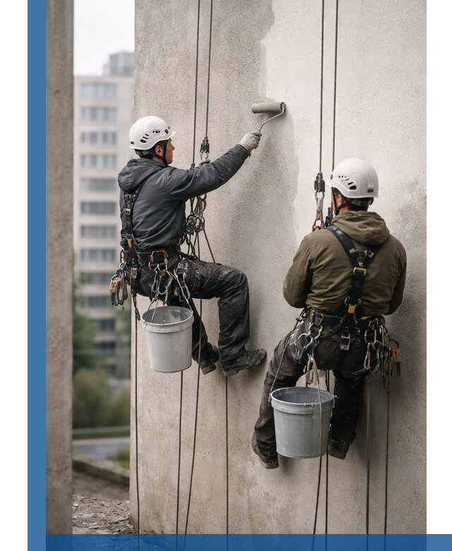 Покраска фасадов высотными альпинистами в Щекине с гарантией