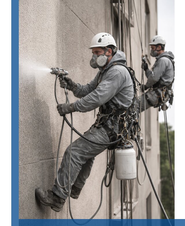 Безвоздушная покраска фасадов зданий в Щекине профессионально