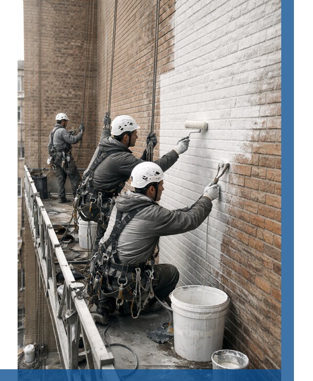 Покраска кирпичного фасада в Щекине от 360 р. | ВЫСОТНИК-Екн