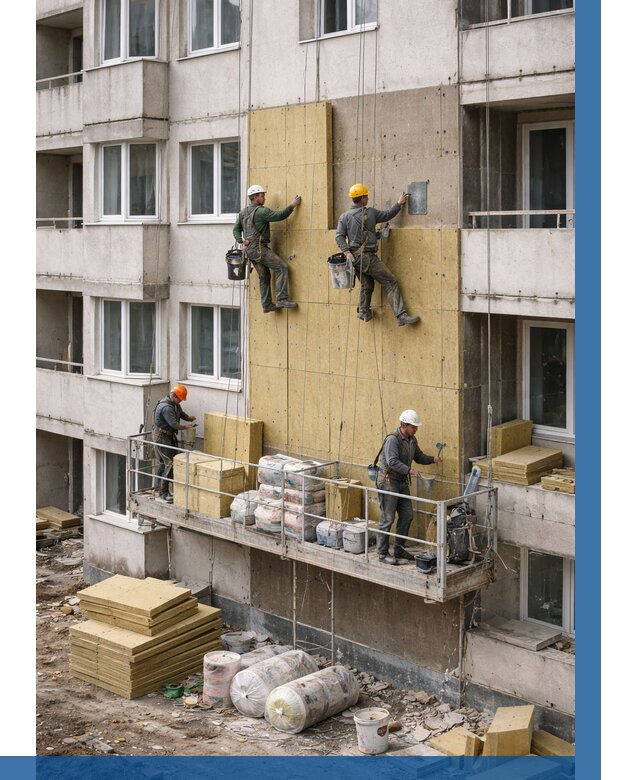 Утепление фасада минватой в Щекине от 1544 р. | ВЫСОТНИК-Екн