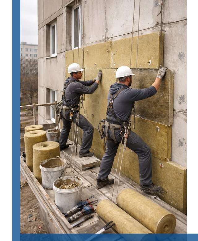 Утепление фасада минватой в Щекине под ключ с гарантией