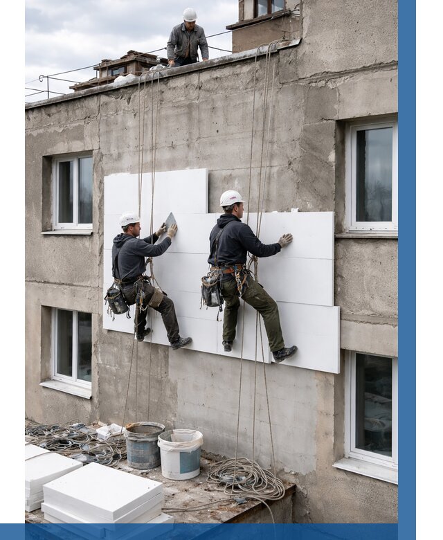 Утепление фасада пенополистиролом в Щекине от 1853 р. | ВЫСОТНИК-Екн