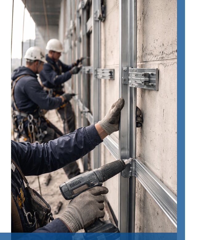 Монтаж подсистемы вентфасада в Щекине от 875 р. | ВЫСОТНИК-Екн