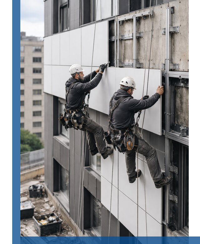 Монтаж композитных панелей фасада в Щекине под ключ