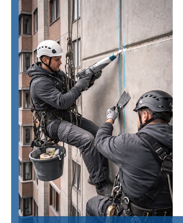 Вторичная герметизация швов фасада и кровли в Щекине