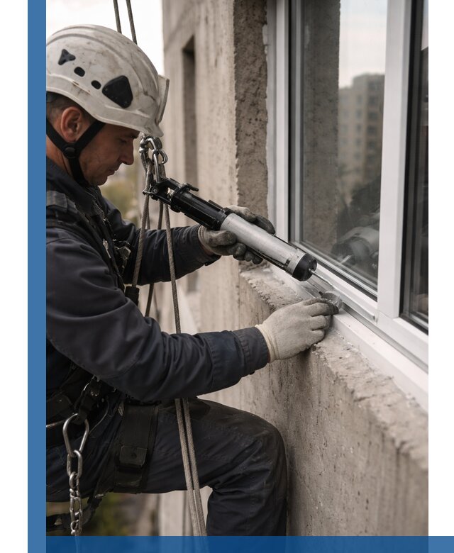 Герметизация оконных швов снаружи в Щекине профессионально