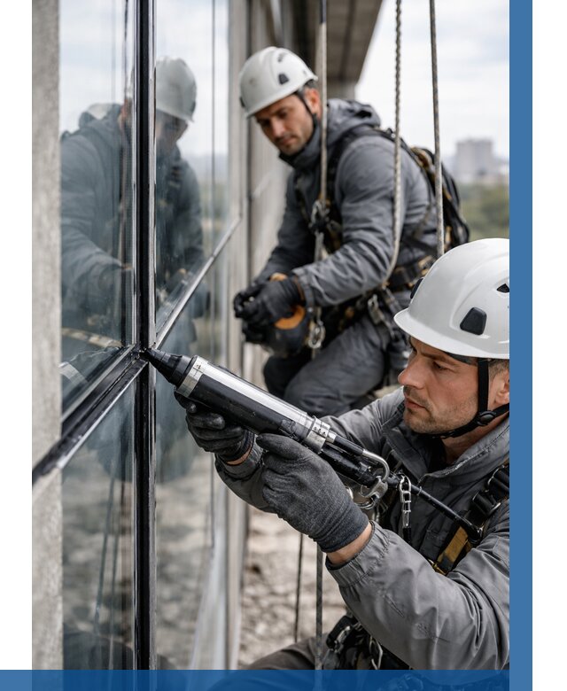 Герметизация витражных швов в Щекине от 669 р. | ВЫСОТНИК-Екн