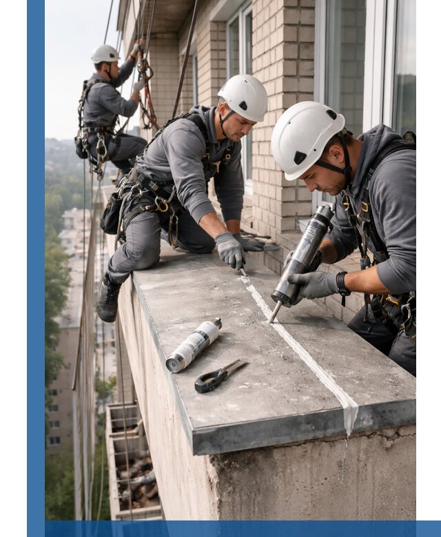 Герметизация балконного козырька в Щекине профессионально