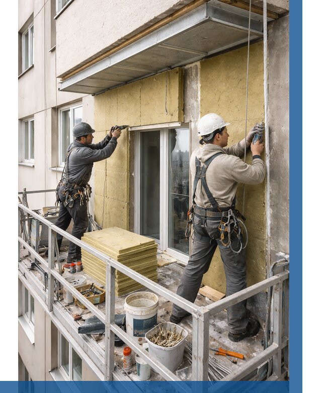 Утепление балкона снаружи в Щекине от 1647 р. под ключ ВЫСОТНИК-Екн