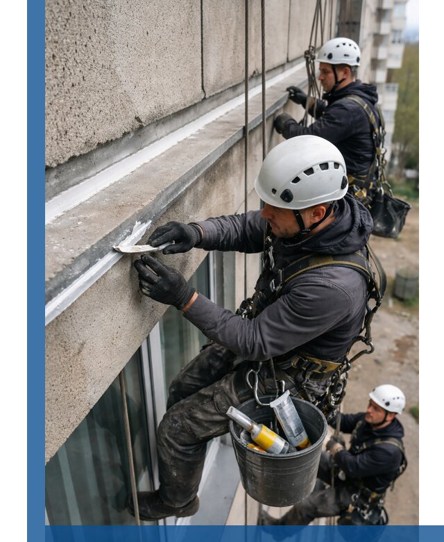 Герметизация примыкания балкона в Щекине под ключ с гарантией