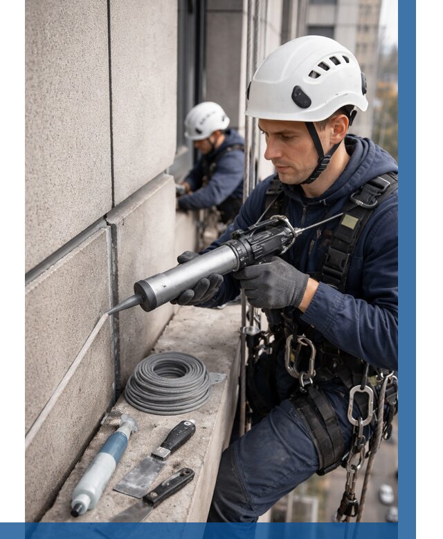 Герметизация деформационных швов фасада в Щекине от 720 | ВЫСОТНИК-Екн