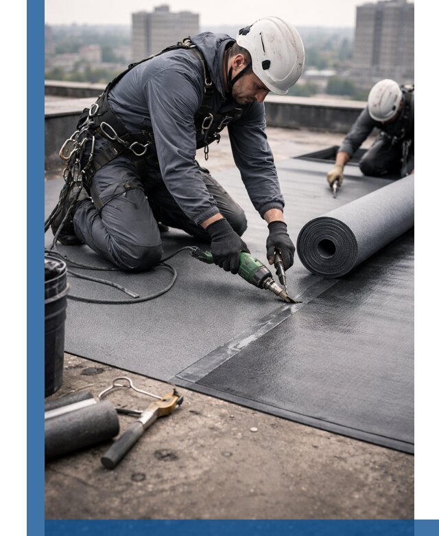 Ремонт мягкой кровли в Щекине с выездом промальпинистов