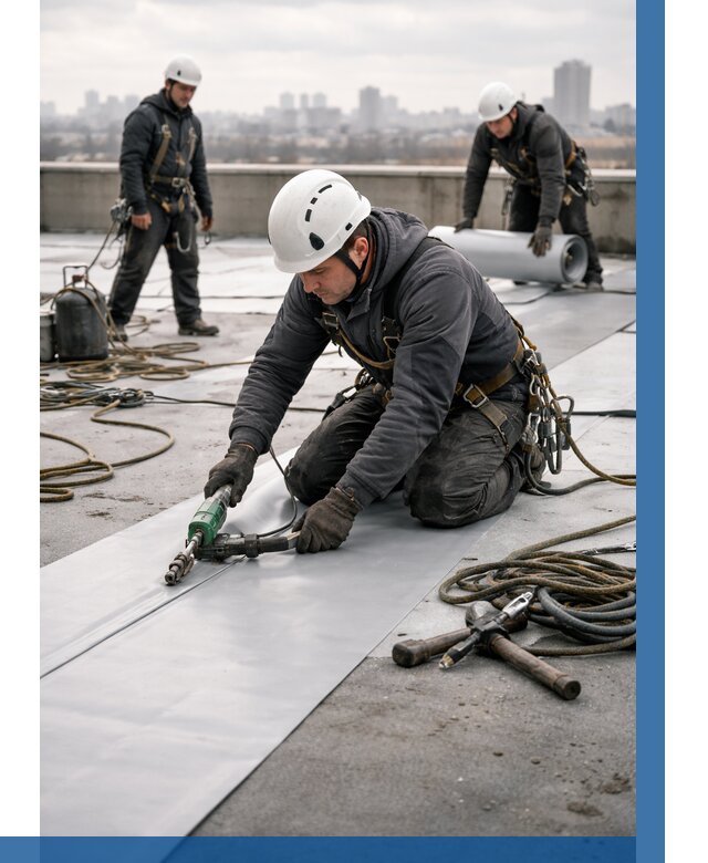 Ремонт мембранной кровли в Щекине от 1853 р./м2 | ВЫСОТНИК-Екн