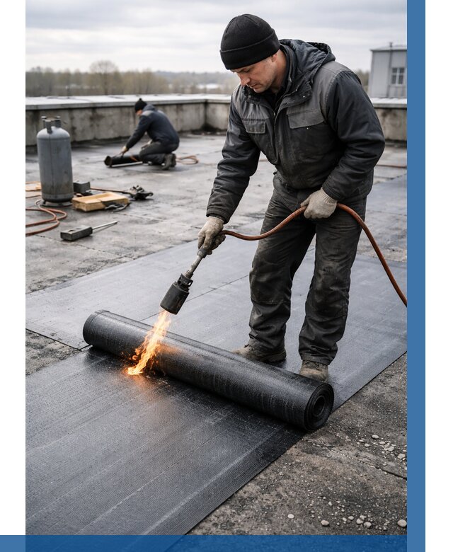 Ремонт наплавляемой кровли в Щекине от 720 р. | ВЫСОТНИК-Екн