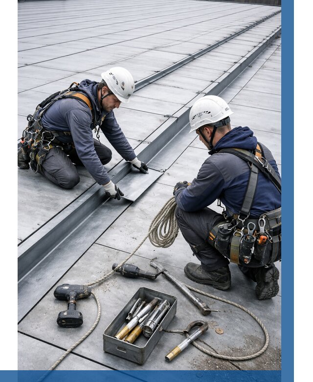 Ремонт фальцевой кровли в Щекине от 720 р. | ВЫСОТНИК-Екн