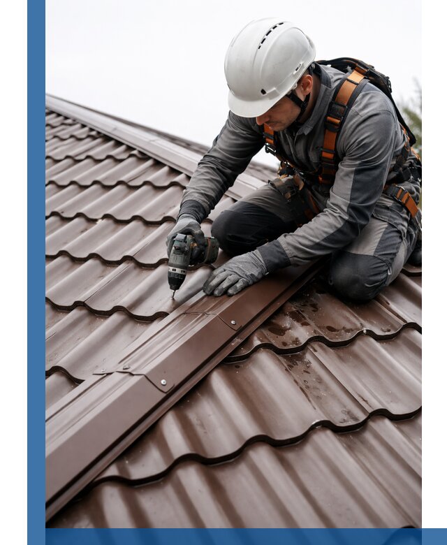 Ремонт металлочерепицы на крыше в Щекине профессионально