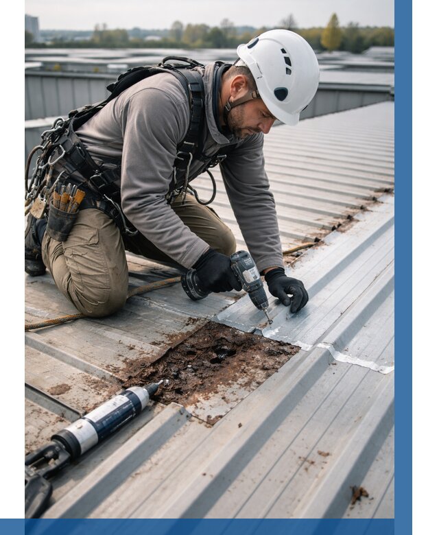 Ремонт профнастила на кровле в Щекине от 720 р. | ВЫСОТНИК-Екн