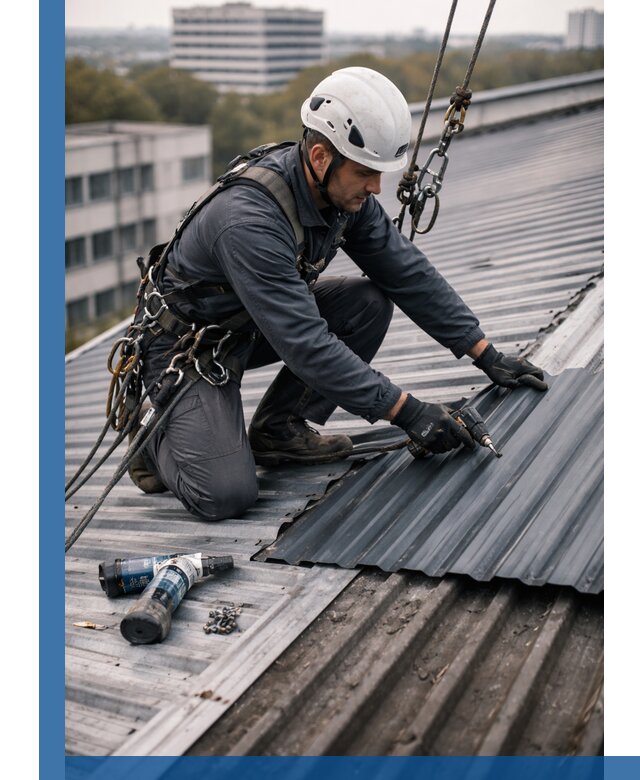 Ремонт профнастила на кровле в Щекине, работы под ключ