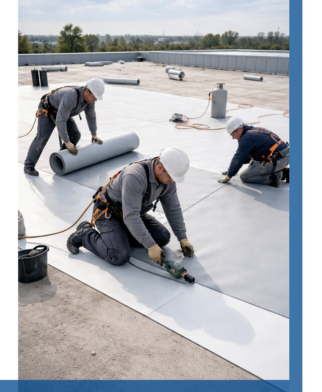 Монтаж мембранной кровли под ключ в Щекине от 1235 р. | ВЫСОТНИК-Екн