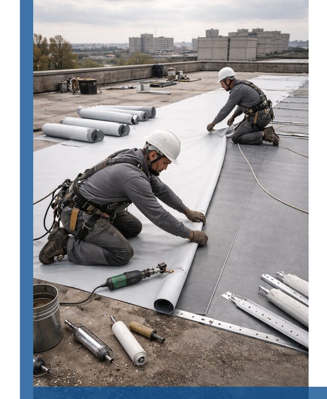 Монтаж мембранной кровли в Щекине для промышленных зданий