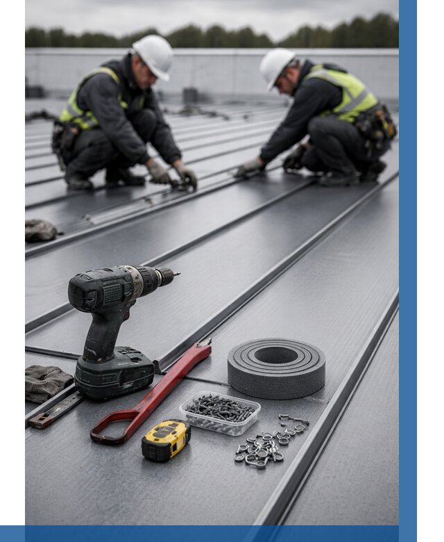 Монтаж фальцевой кровли в Щекине от 1853 р. | ВЫСОТНИК-Екн