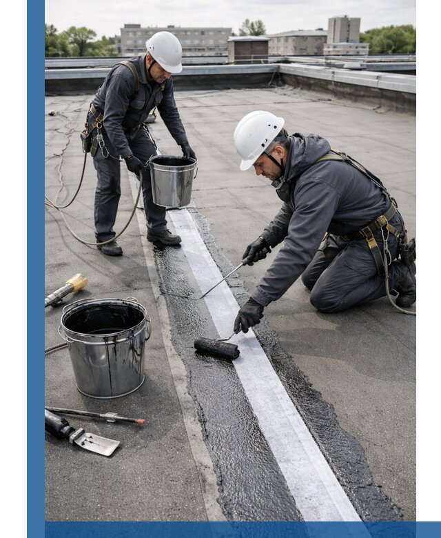 Гидроизоляция кровли мастикой в Щекине надежная защита