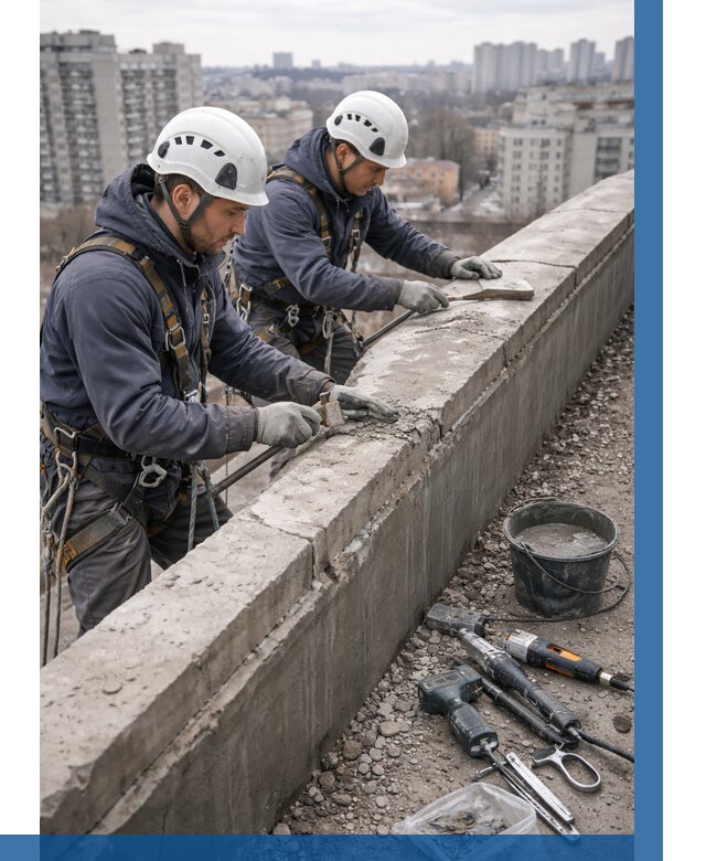 Ремонт парапета на кровле в Щекине от 1544 р. | ВЫСОТНИК-Екн