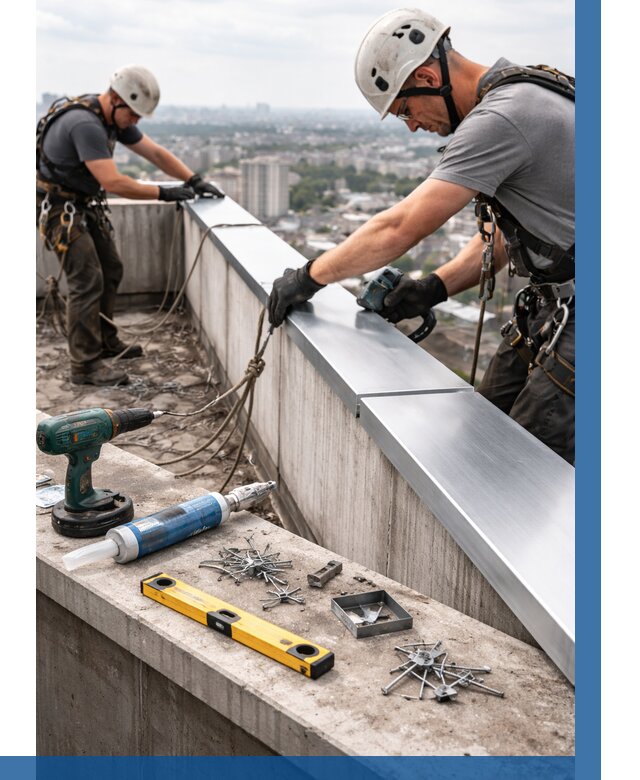 Монтаж парапетных крышек в Щекине от 823 р. | ВЫСОТНИК-Екн