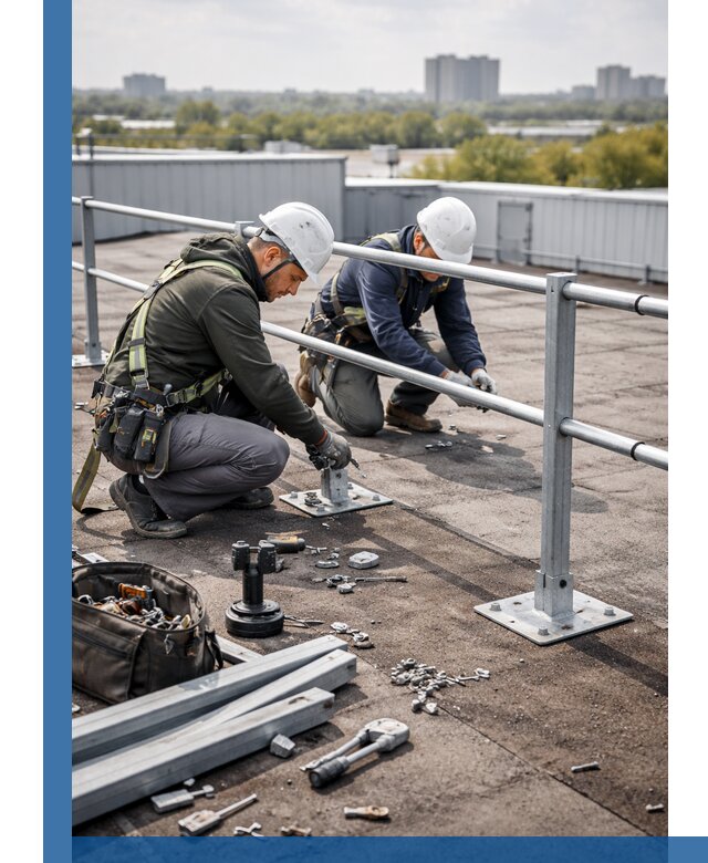 Монтаж кровельного ограждения в Щекине под ключ с гарантией