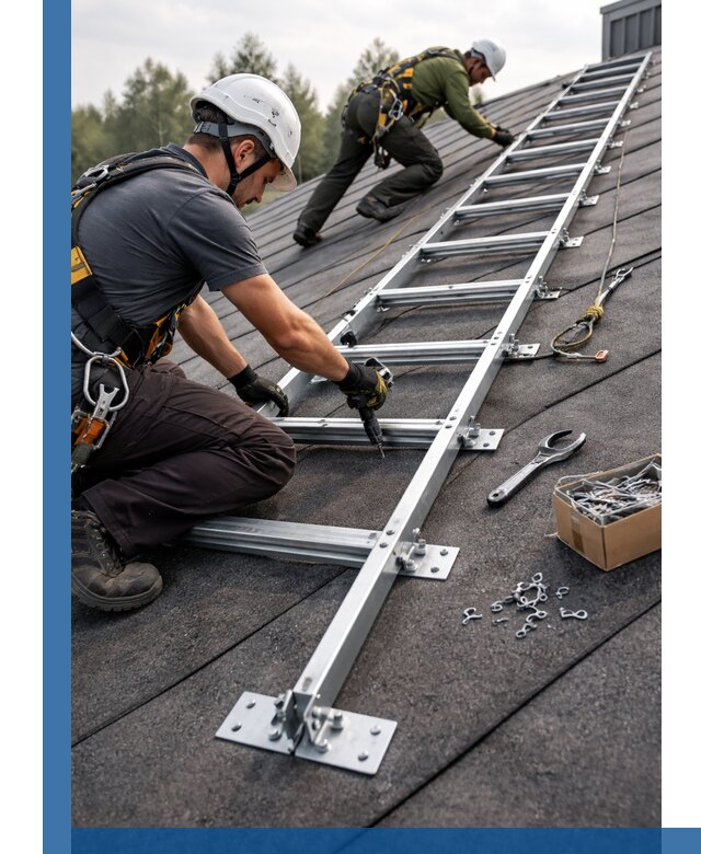 Профессиональный монтаж кровельной лестницы в Щекине под ключ