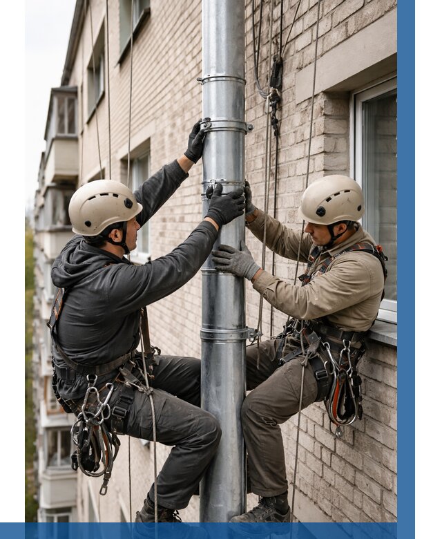 Замена водосточных труб в Щекине от 6690 р. | ВЫСОТНИК-Екн