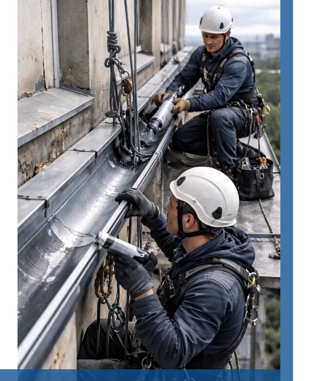 Ремонт водосточных желобов в Щекине от 6690 р. | ВЫСОТНИК-Екн