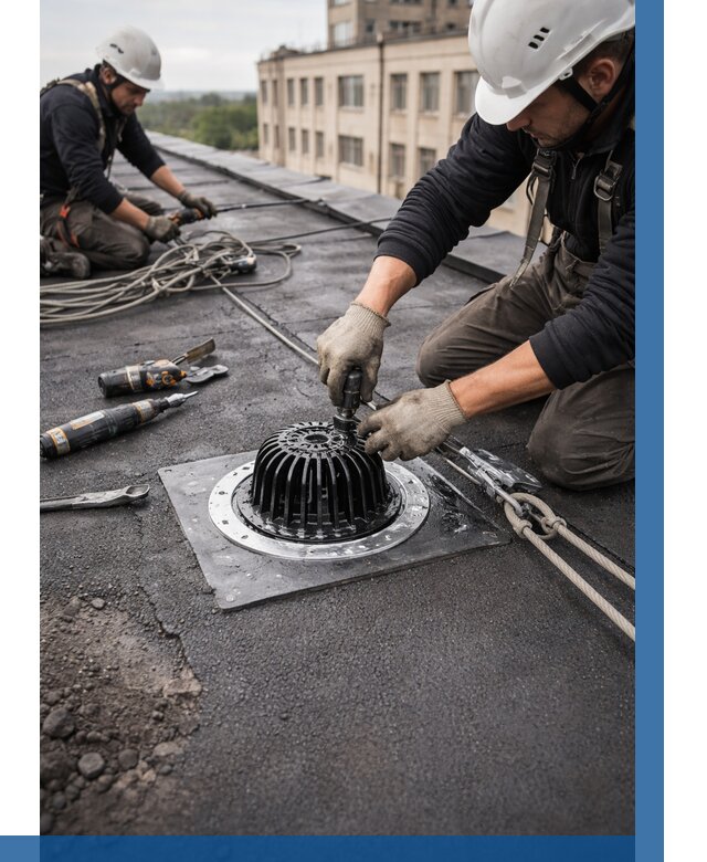 Установка водосточных воронок в Щекине цена от 3602 р. | ВЫСОТНИК-Екн